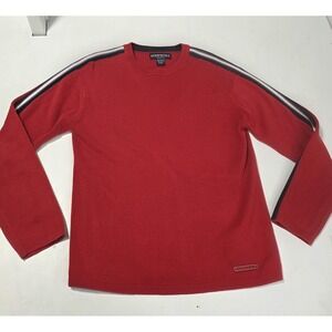 Vintage Y2k Aeropostale Sweater Mens Small Red Stripe Knit Logo Skater 2000s